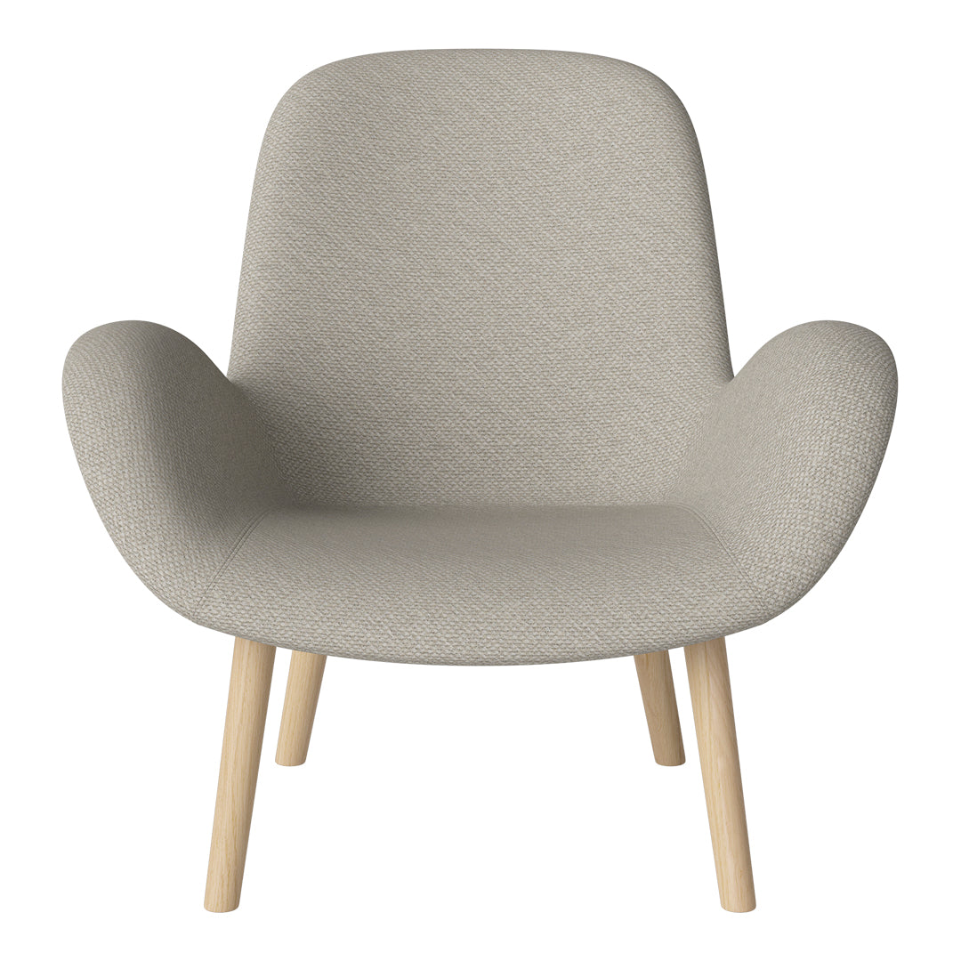 Fauteuil Seed Lounge - Rembourré - Piètement en chêne huilé, pigmenté blanc