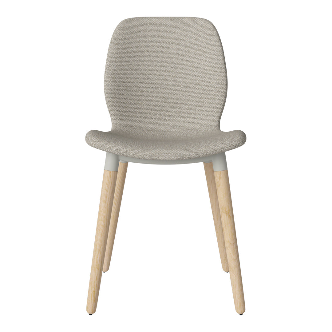 Chaise de salle à manger Seed - Rembourrée - Piètement en chêne huilé, pigmenté blanc