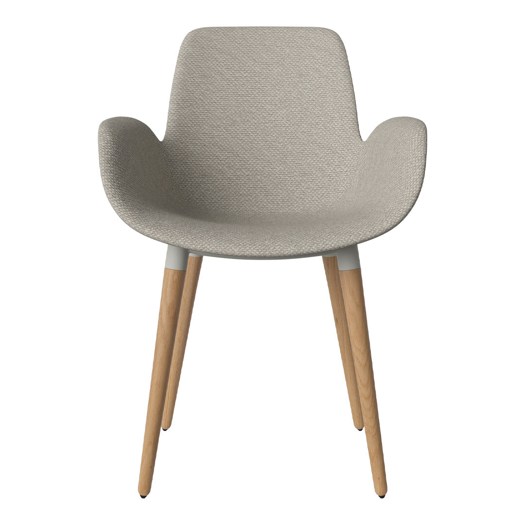 Fauteuil de salle à manger Seed - Rembourré - Piètement en chêne huilé
