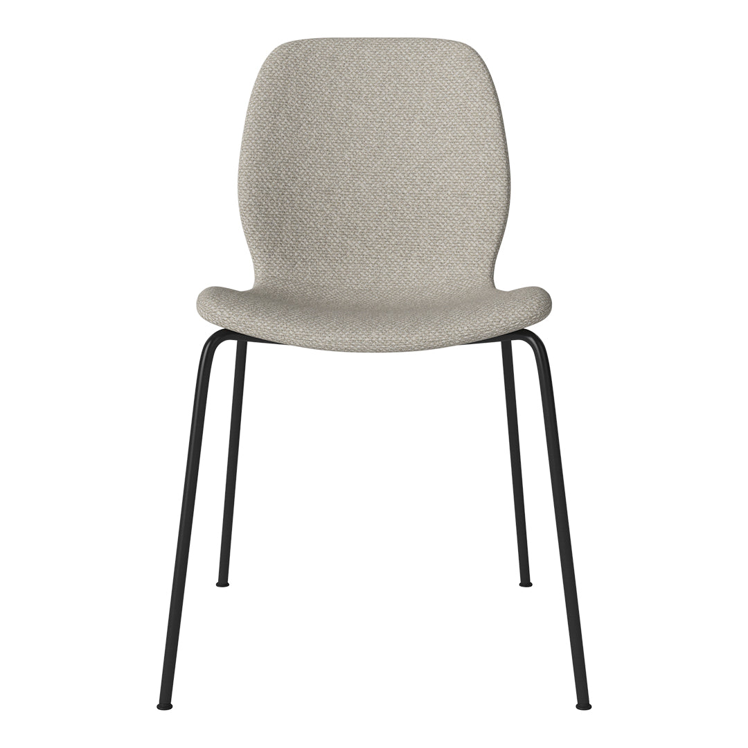 Chaise de salle à manger Seed - Rembourrée - Base en acier, laquée noire