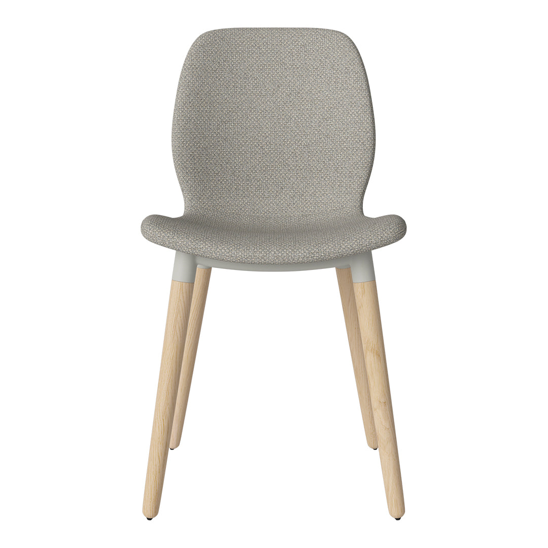 Chaise de salle à manger Seed - Rembourrée - Piètement en chêne huilé, pigmenté blanc