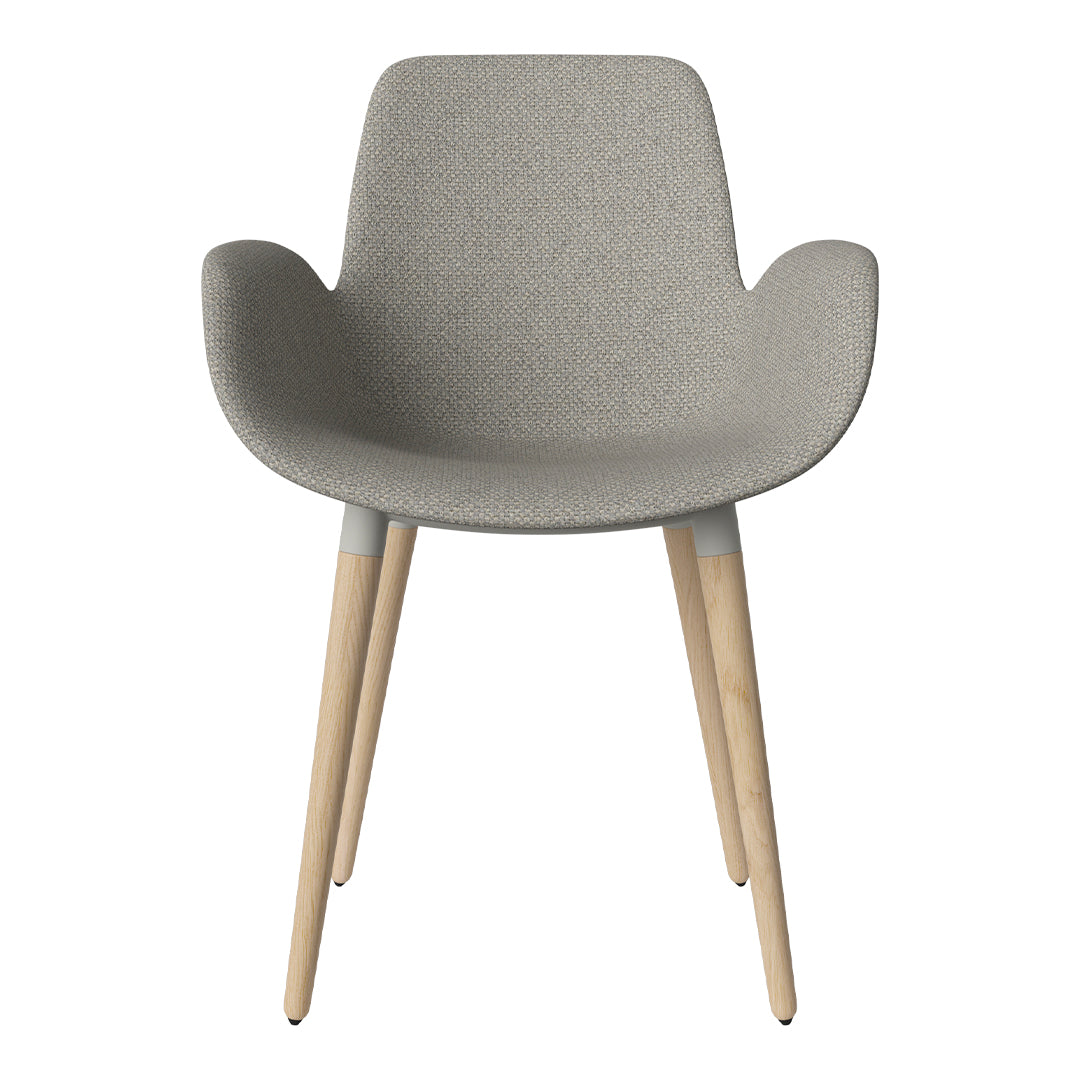 Fauteuil de salle à manger Seed - Rembourré - Piètement en chêne huilé, pigmenté blanc