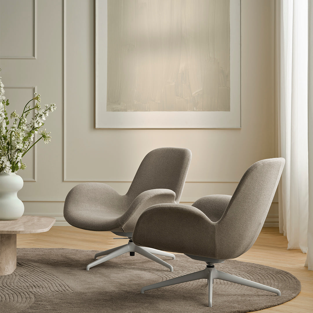 Fauteuil Seed Lounge - Rembourré - Piètement 4 branches - Acier laqué gris