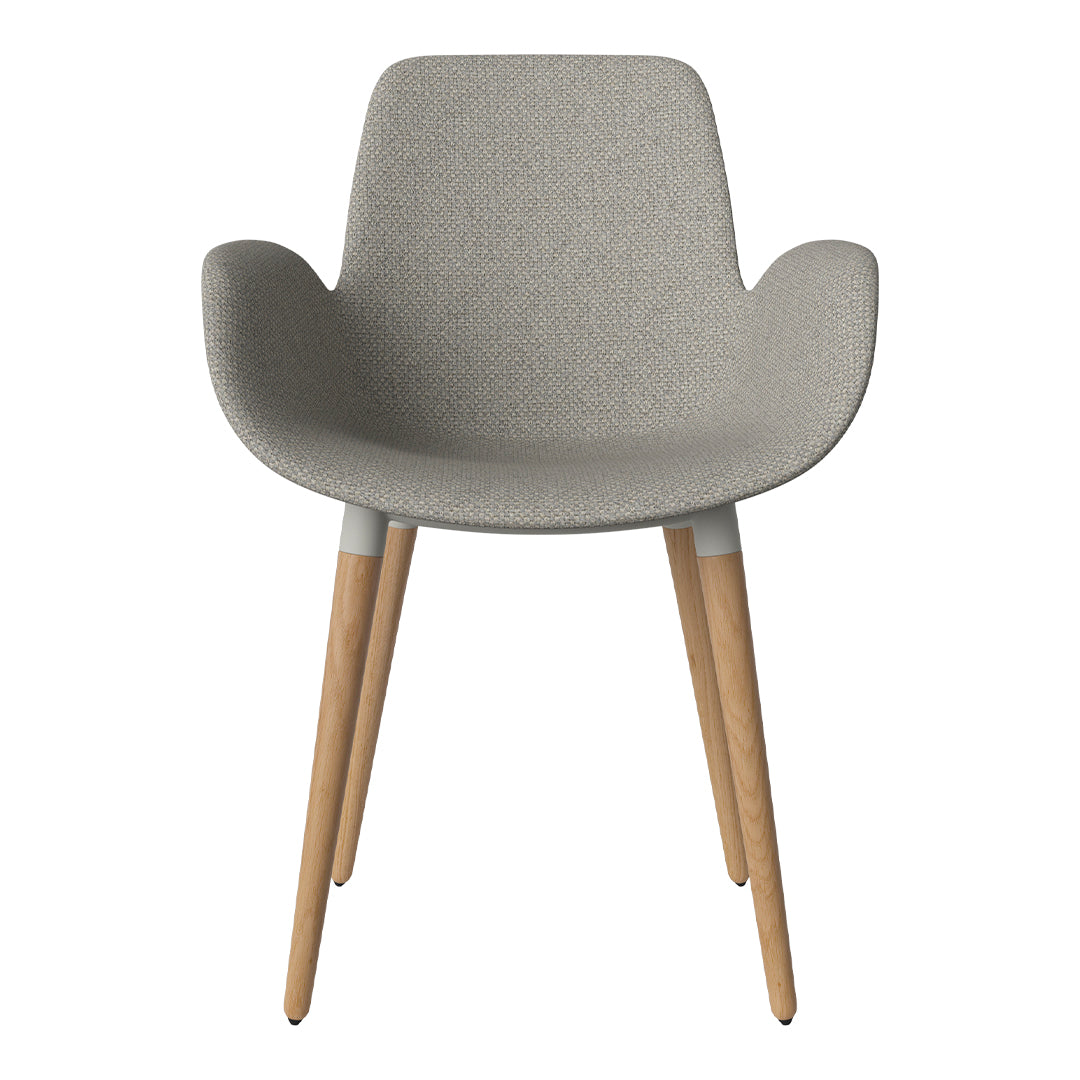 Fauteuil de salle à manger Seed - Rembourré - Piètement en chêne huilé