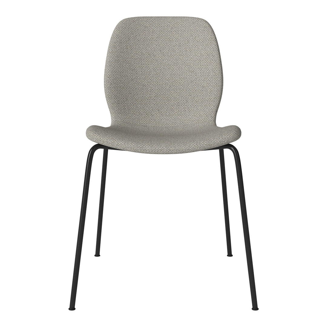 Chaise de salle à manger Seed - Rembourrée - Base en acier, laquée noire