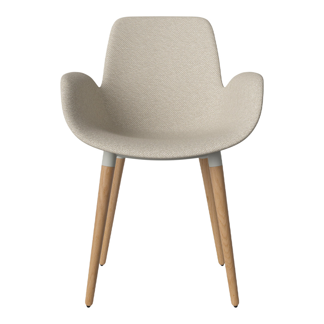 Fauteuil de salle à manger Seed - Rembourré - Piètement en chêne huilé