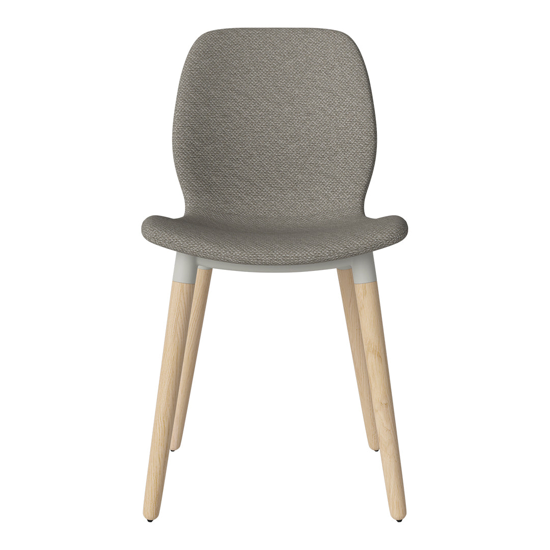 Chaise de salle à manger Seed - Rembourrée - Piètement en chêne huilé, pigmenté blanc