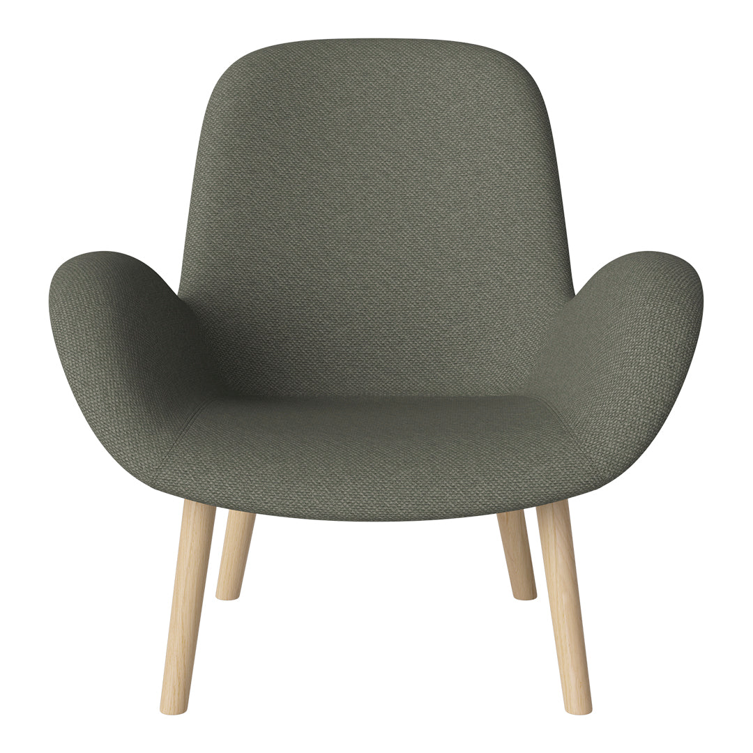 Fauteuil Seed Lounge - Rembourré - Piètement en chêne huilé, pigmenté blanc