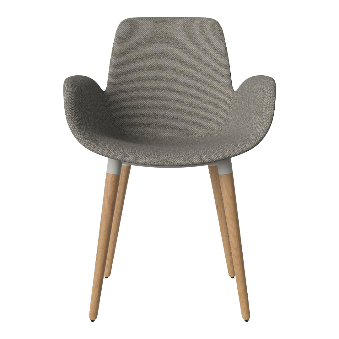 Fauteuil de salle à manger Seed - Rembourré - Piètement en chêne huilé