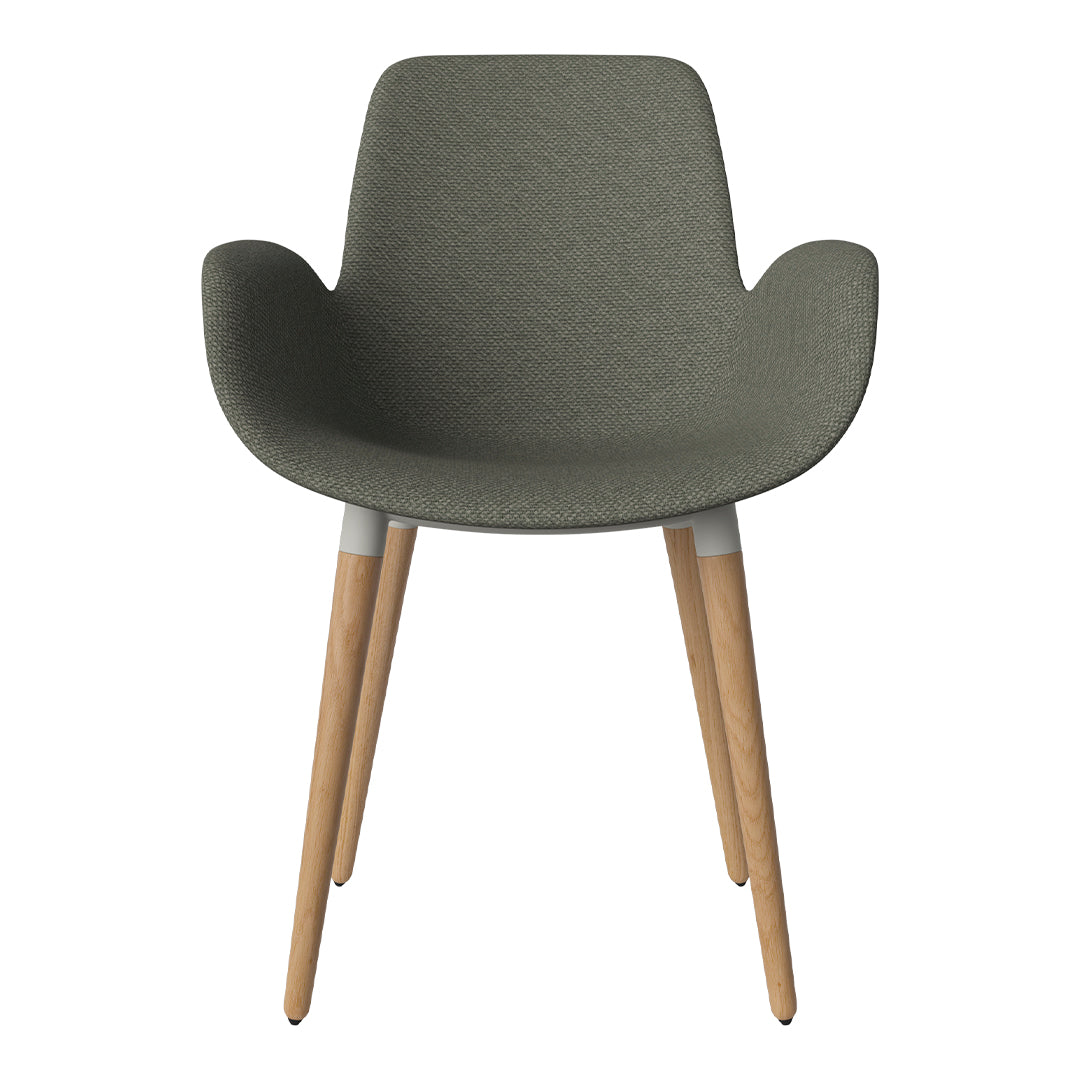 Fauteuil de salle à manger Seed - Rembourré - Piètement en chêne huilé
