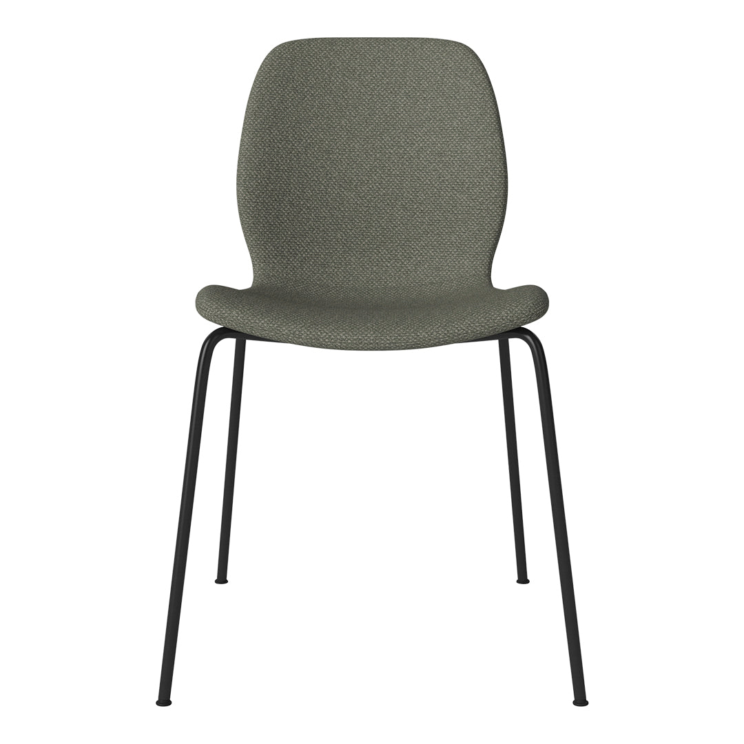 Chaise de salle à manger Seed - Rembourrée - Base en acier, laquée noire