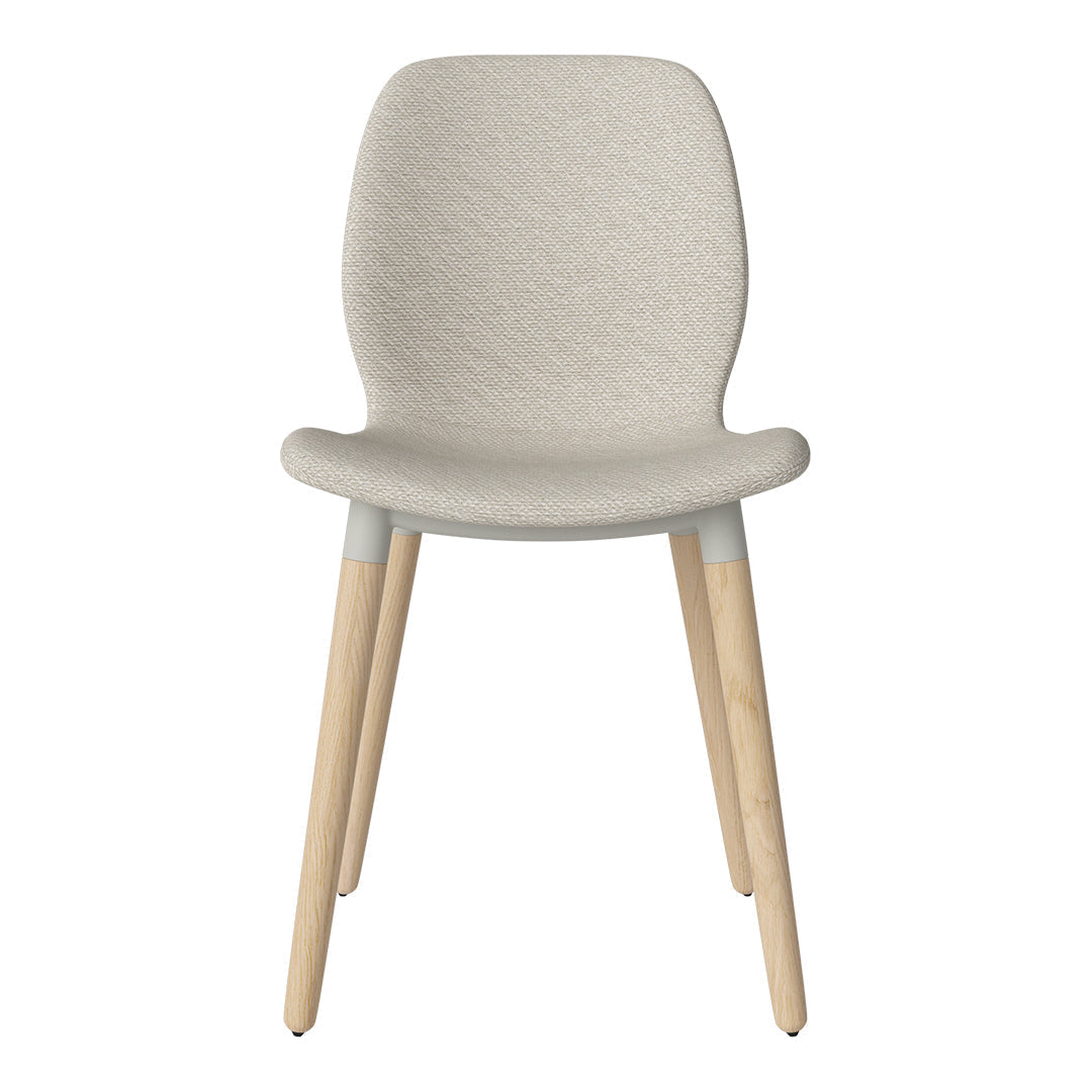 Chaise de salle à manger Seed - Rembourrée - Piètement en chêne huilé, pigmenté blanc