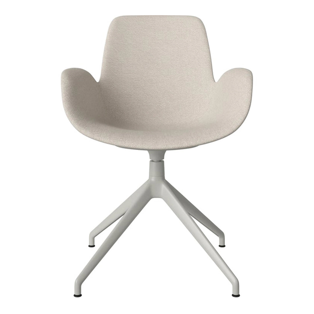 Fauteuil Seed - Rembourré - Piètement 4 branches avec patins - Acier laqué gris