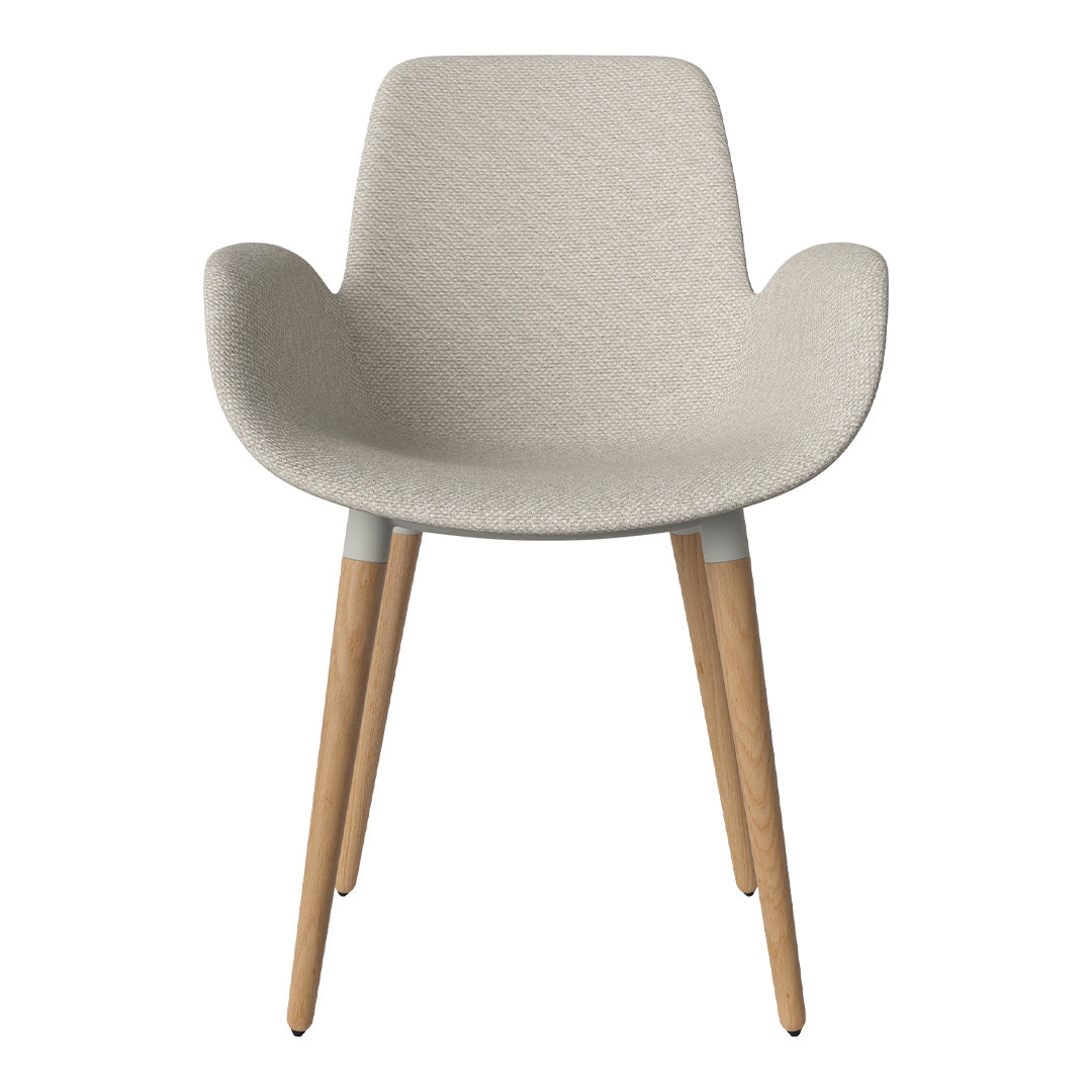 Fauteuil de salle à manger Seed - Rembourré - Piètement en chêne huilé