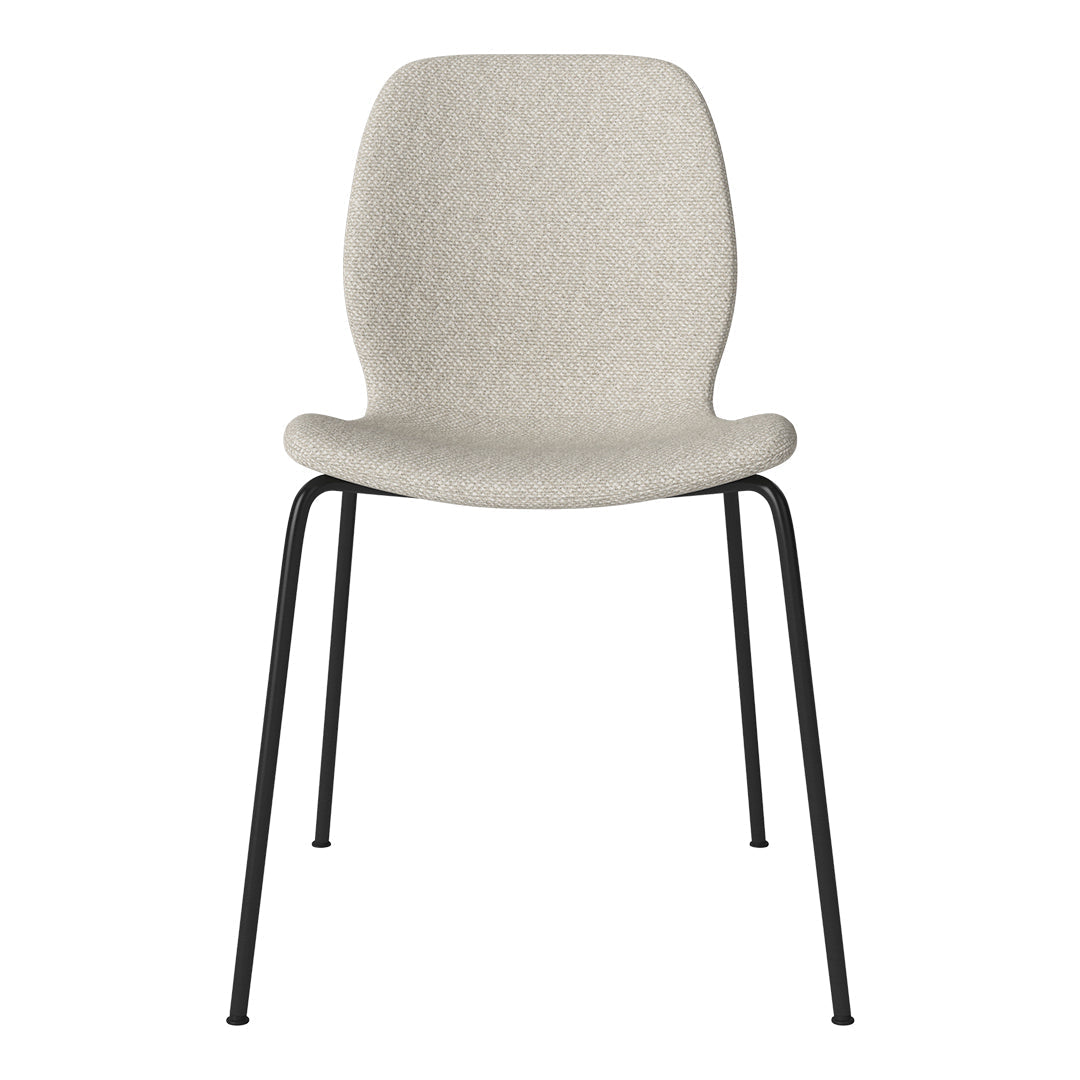 Chaise de salle à manger Seed - Rembourrée - Base en acier, laquée noire