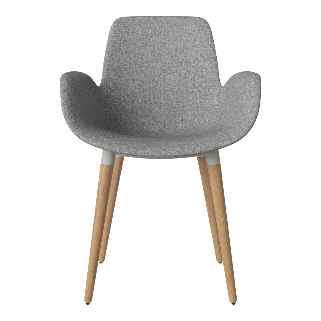 Fauteuil de salle à manger Seed - Rembourré - Piètement en chêne huilé