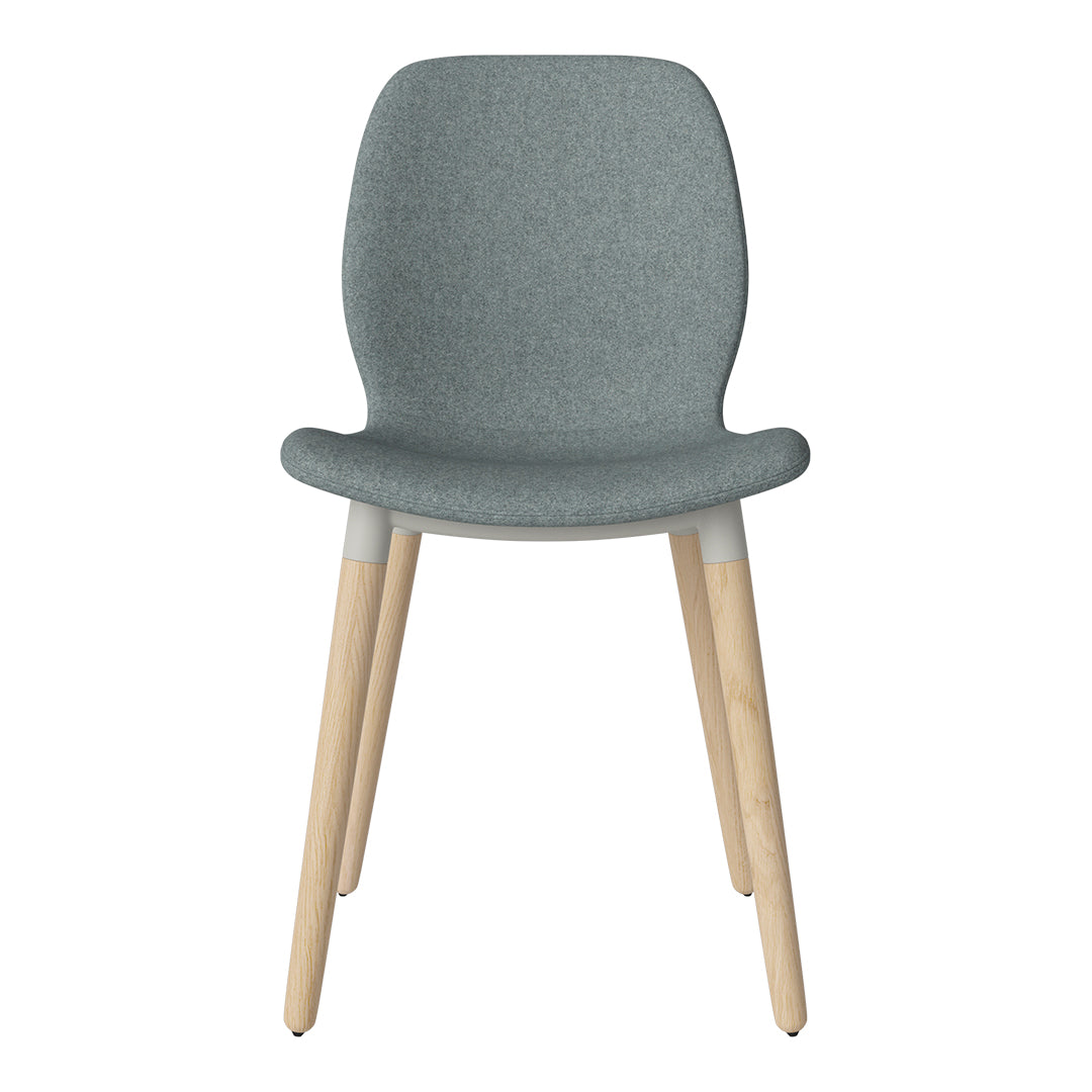 Chaise de salle à manger Seed - Rembourrée - Piètement en chêne huilé, pigmenté blanc