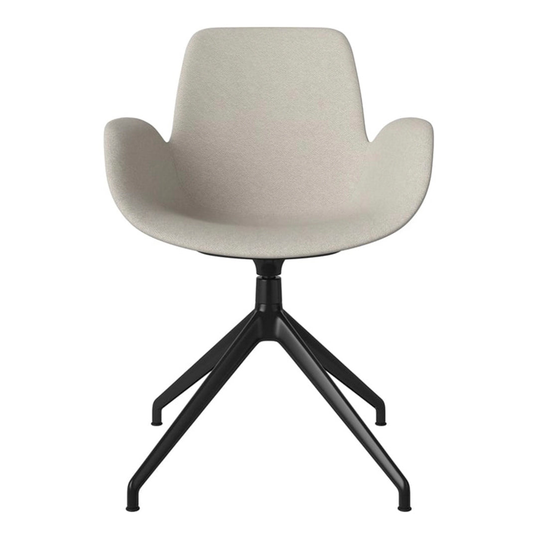 Fauteuil Seed - Rembourré - Piètement 4 branches avec patins - Acier laqué noir