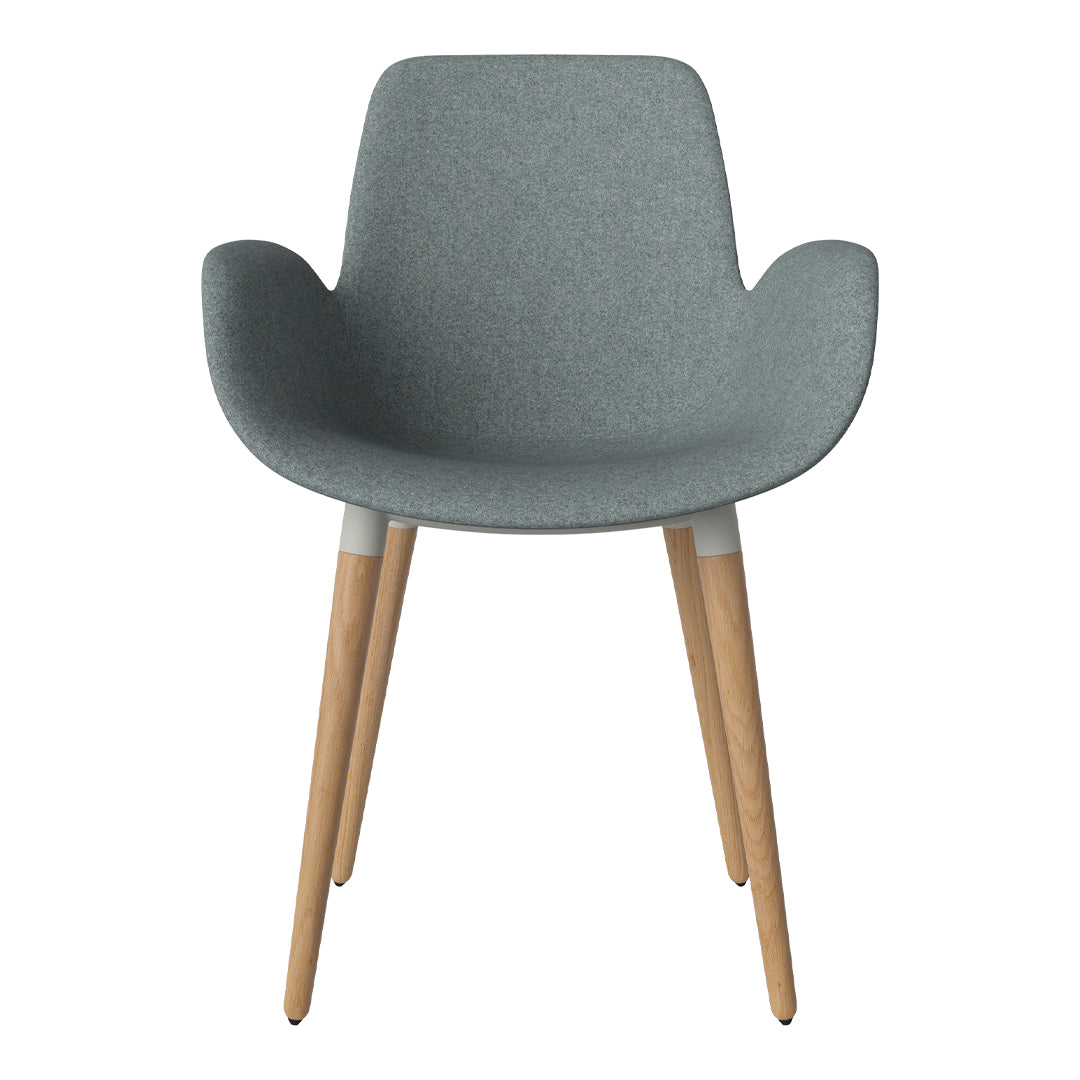 Fauteuil de salle à manger Seed - Rembourré - Piètement en chêne huilé