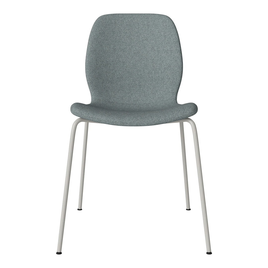 Chaise de salle à manger Seed - Rembourrée - Base en acier, laquée gris