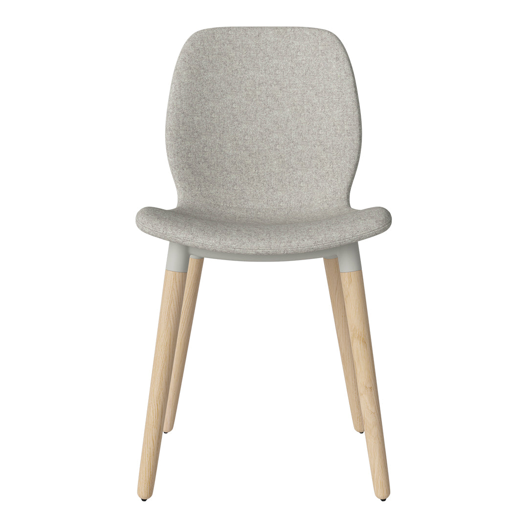 Chaise de salle à manger Seed - Rembourrée - Piètement en chêne huilé, pigmenté blanc