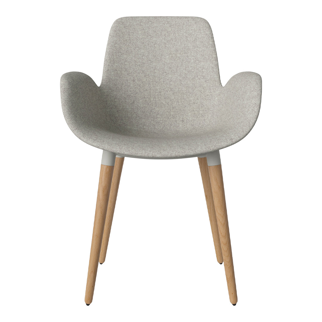 Fauteuil de salle à manger Seed - Rembourré - Piètement en chêne huilé