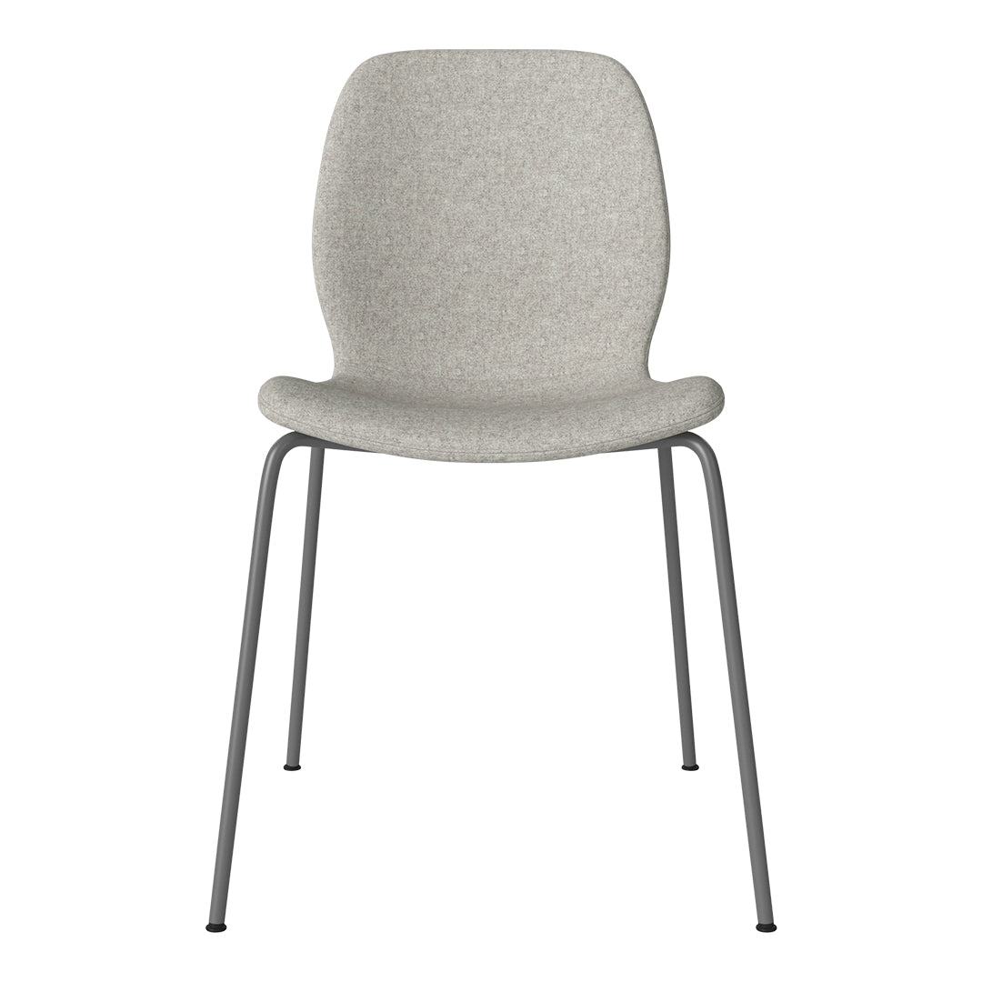Chaise de salle à manger Seed - Rembourrée - Base en acier, laquée gris