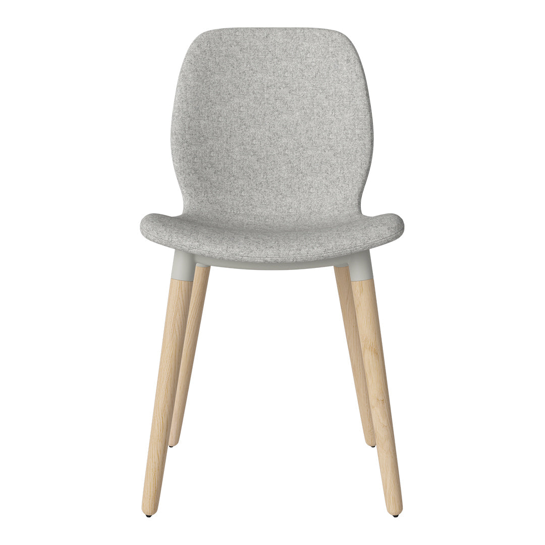 Chaise de salle à manger Seed - Rembourrée - Piètement en chêne huilé, pigmenté blanc