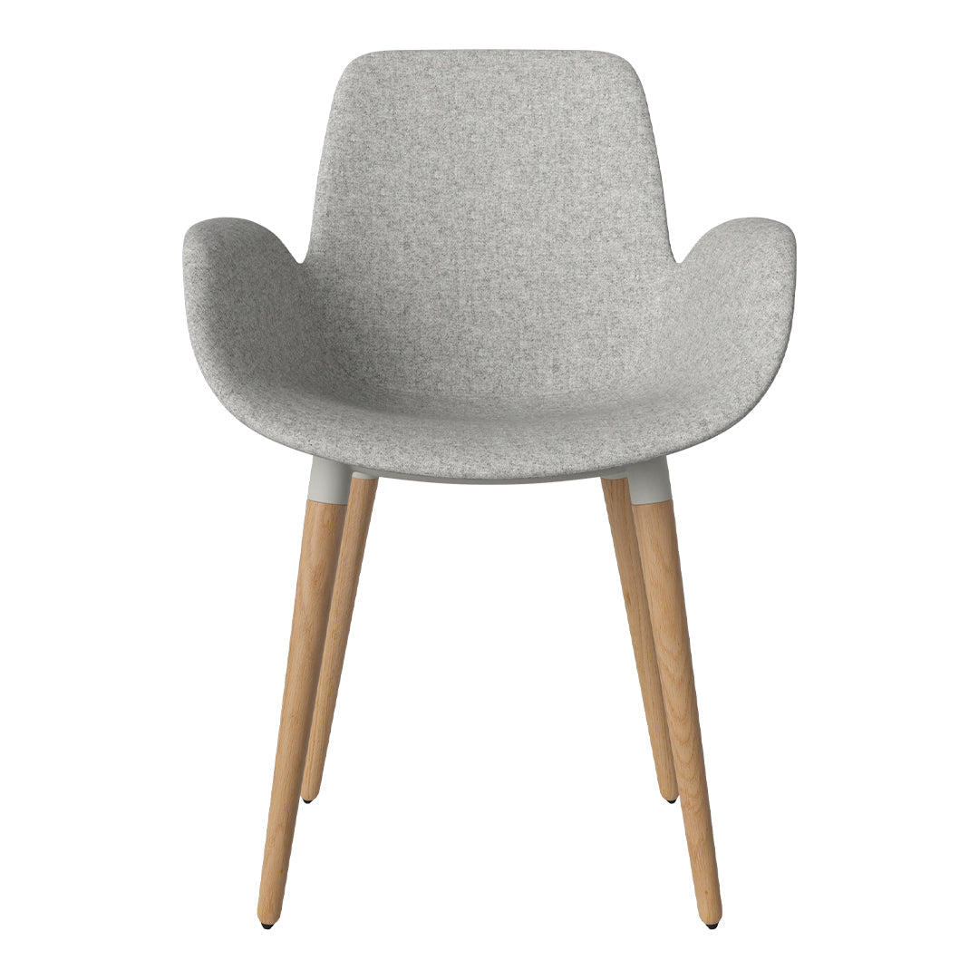 Fauteuil de salle à manger Seed - Rembourré - Piètement en chêne huilé