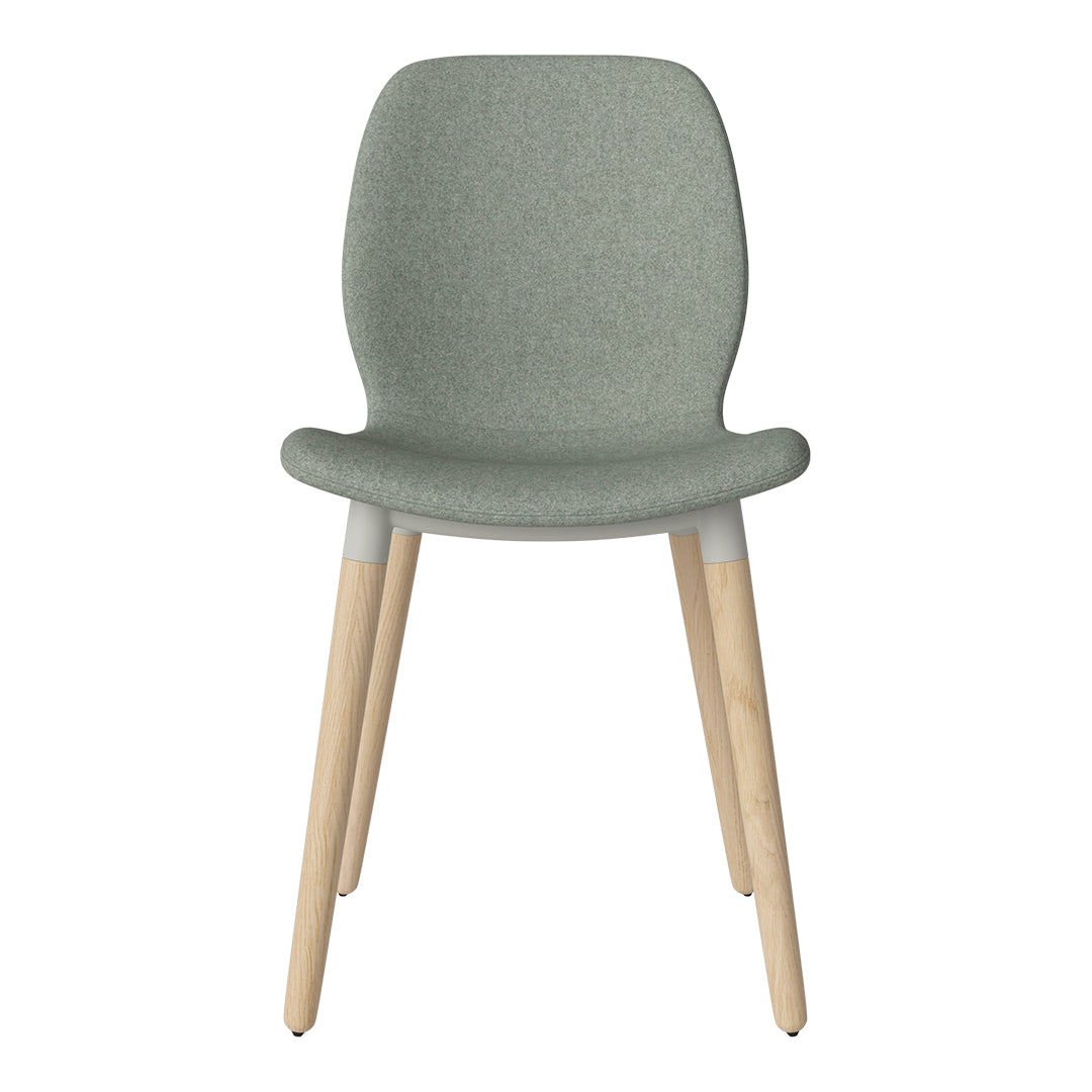 Chaise de salle à manger Seed - Rembourrée - Piètement en chêne huilé, pigmenté blanc