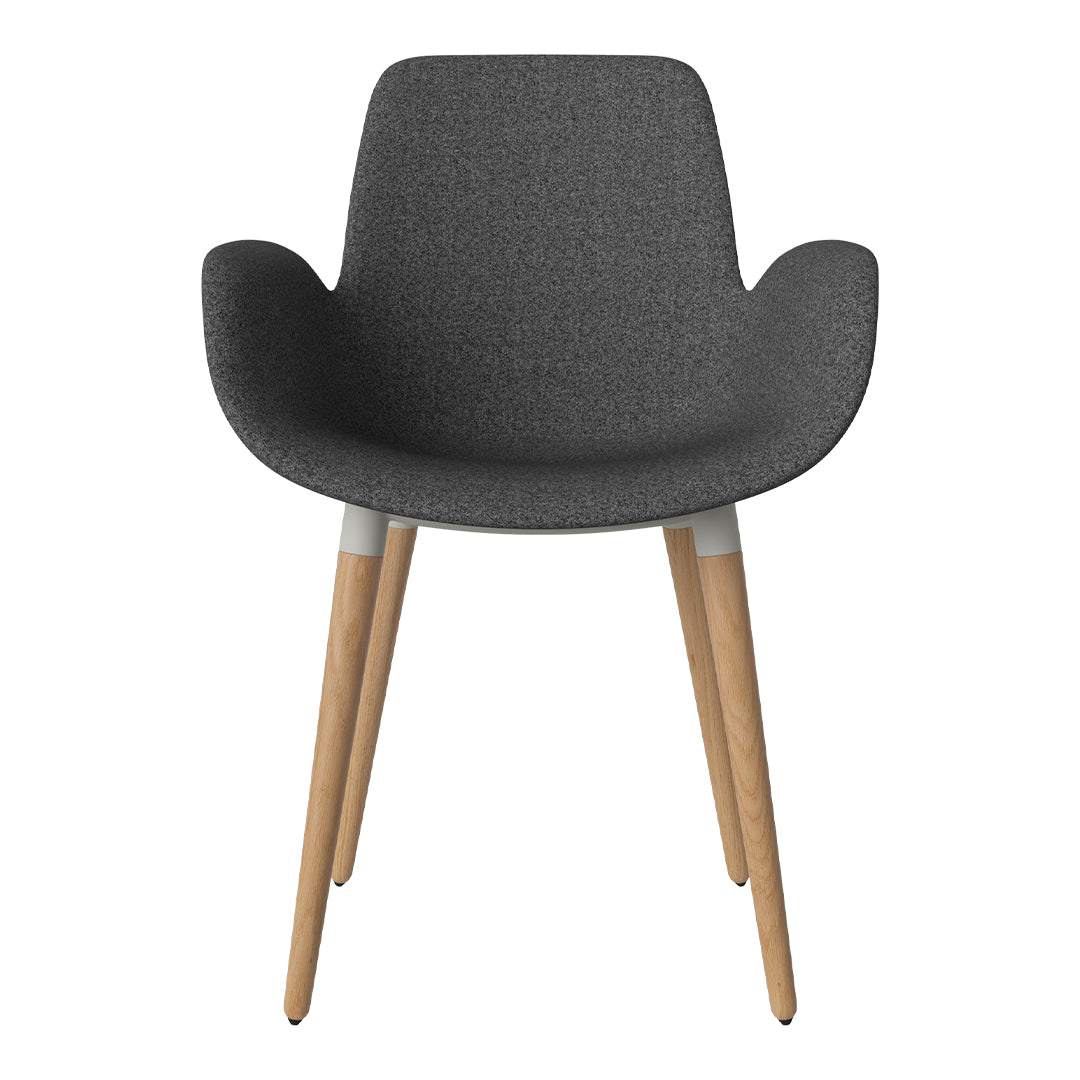Fauteuil de salle à manger Seed - Rembourré - Piètement en chêne huilé