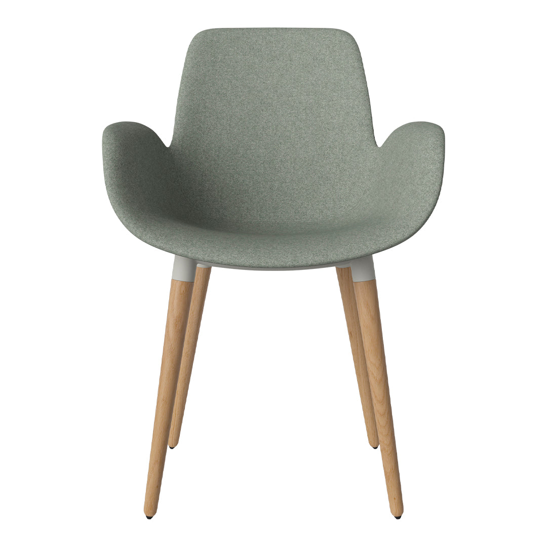 Fauteuil de salle à manger Seed - Rembourré - Piètement en chêne huilé