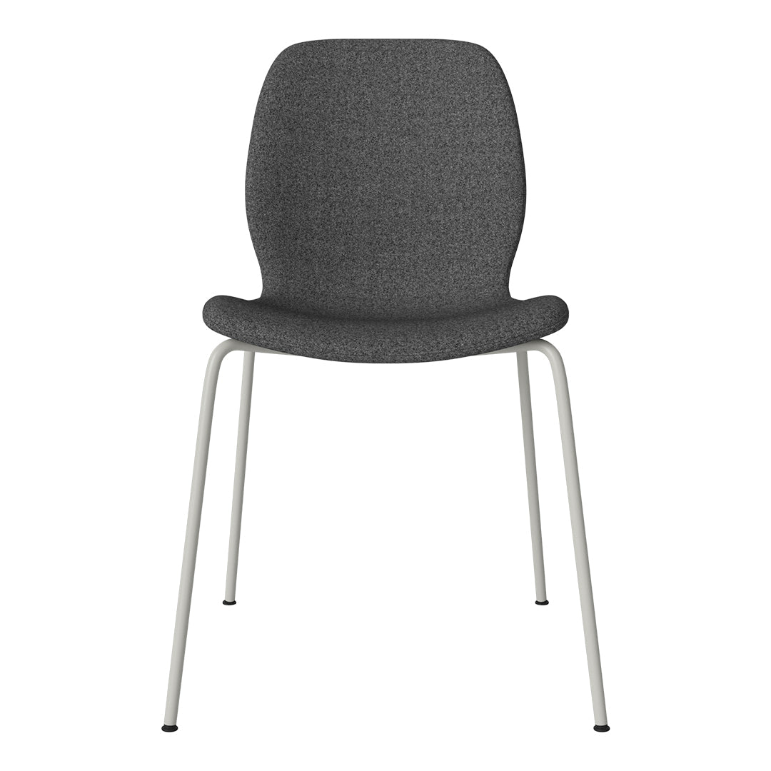 Chaise de salle à manger Seed - Rembourrée - Base en acier, laquée gris