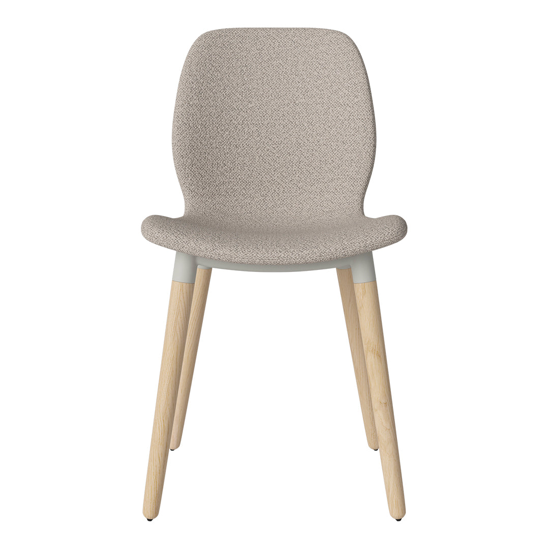 Chaise de salle à manger Seed - Rembourrée - Piètement en chêne huilé, pigmenté blanc