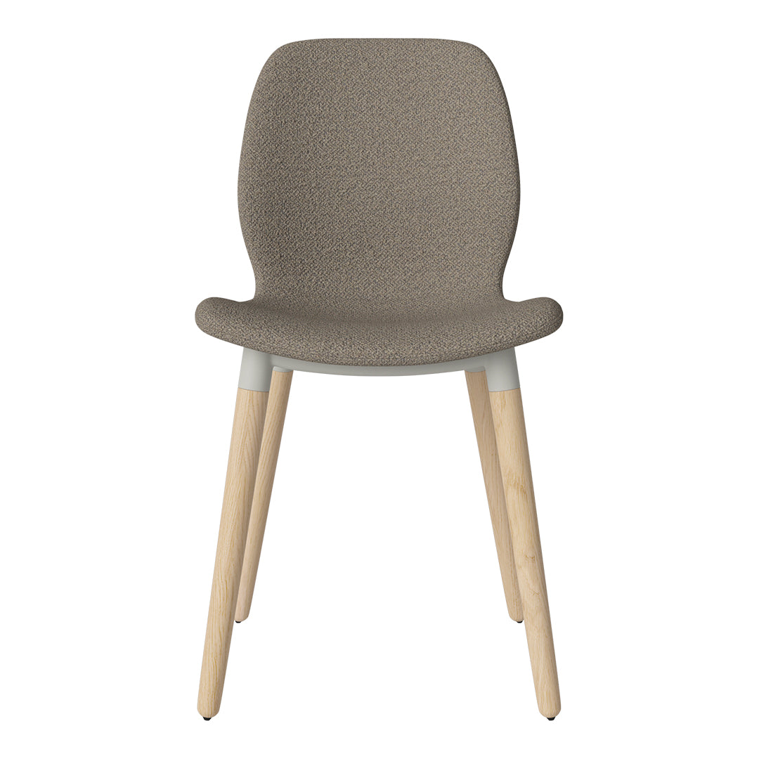 Chaise de salle à manger Seed - Rembourrée - Piètement en chêne huilé, pigmenté blanc