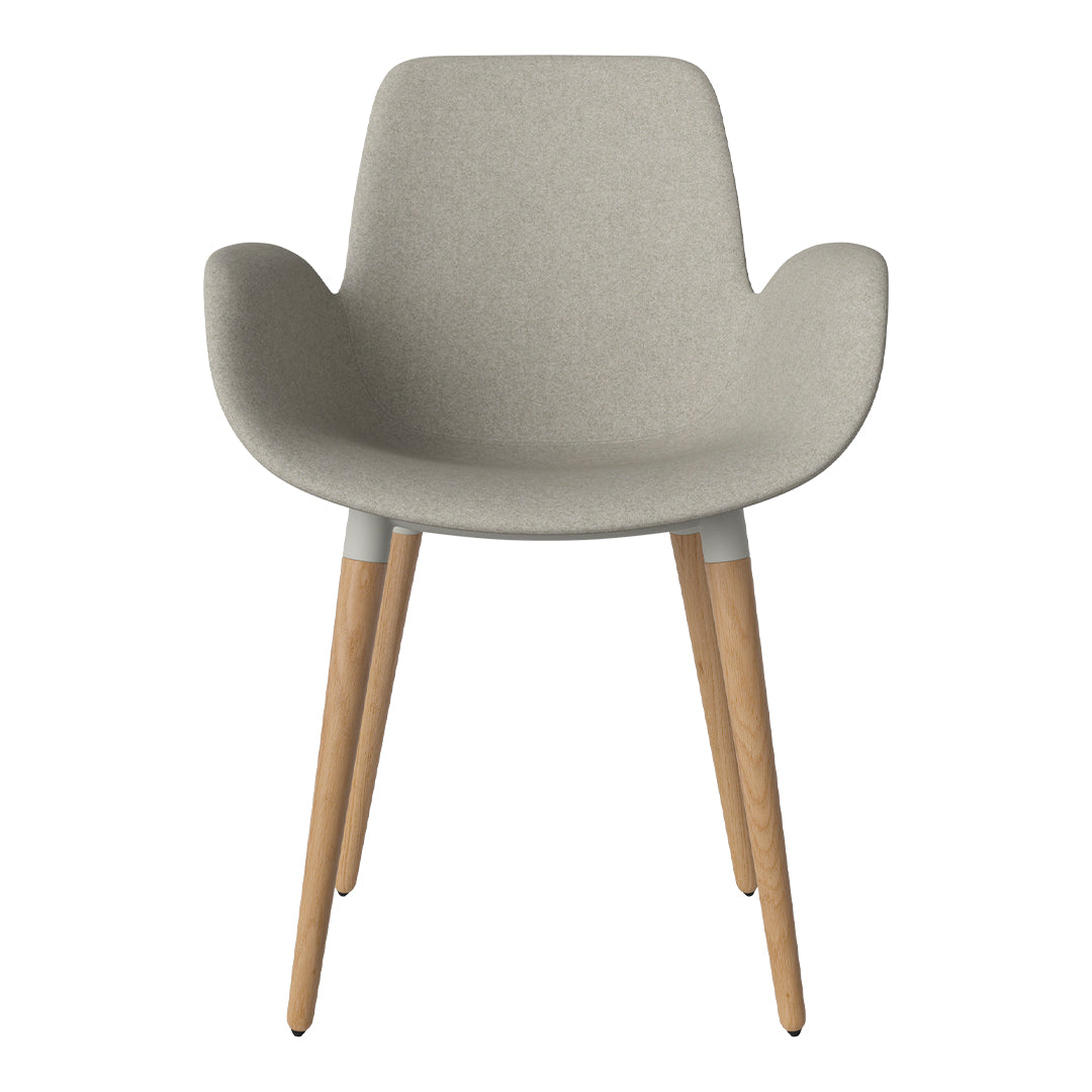 Fauteuil de salle à manger Seed - Rembourré - Piètement en chêne huilé