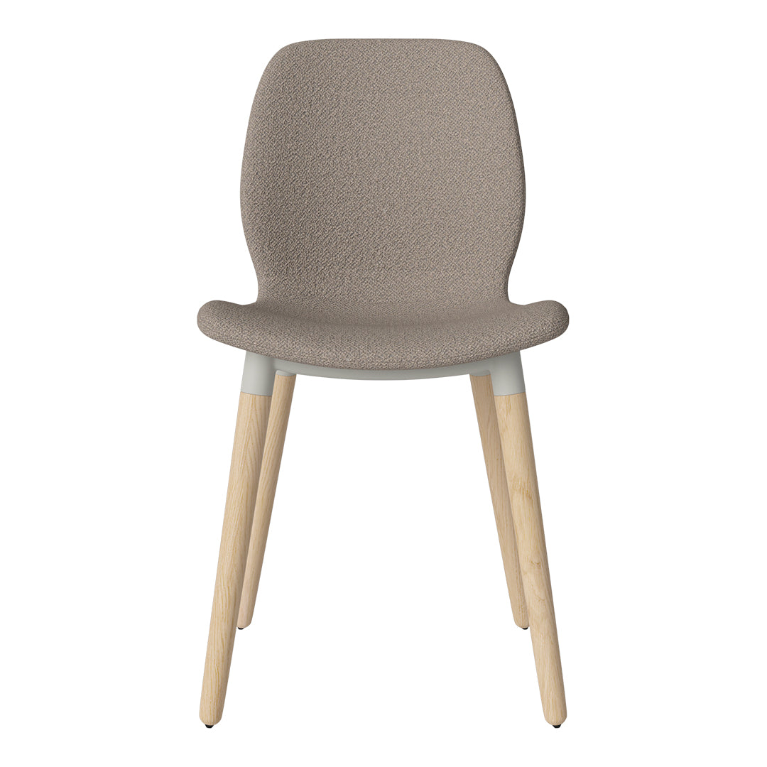 Chaise de salle à manger Seed - Rembourrée - Piètement en chêne huilé, pigmenté blanc
