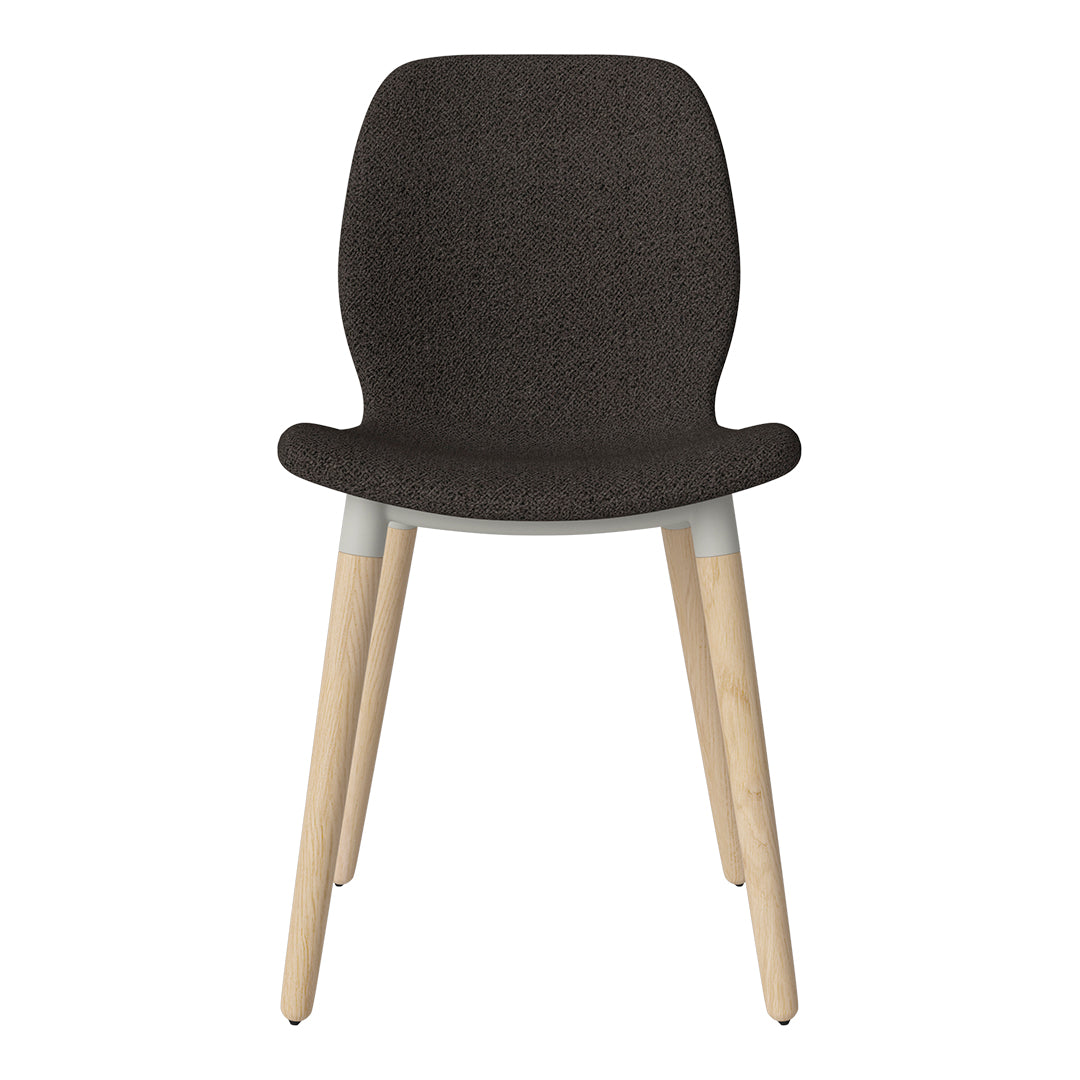 Chaise de salle à manger Seed - Rembourrée - Piètement en chêne huilé, pigmenté blanc