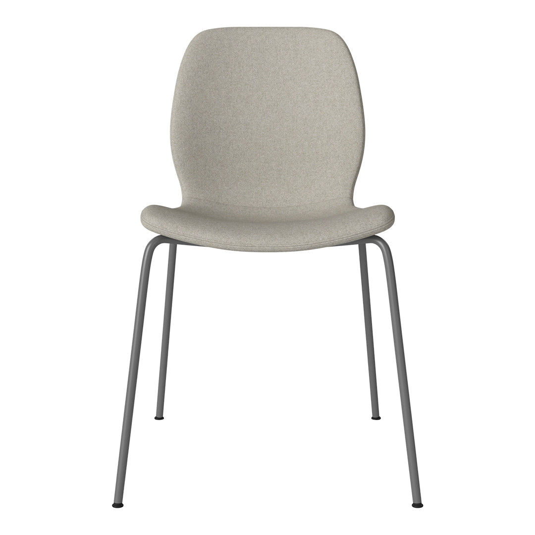 Chaise de salle à manger Seed - Rembourrée - Base en acier, laquée gris
