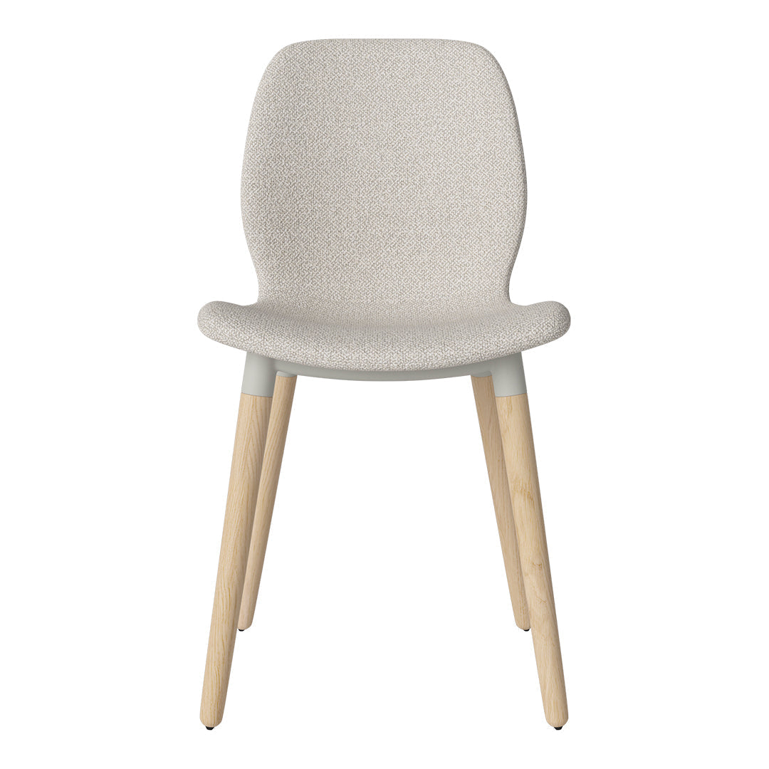 Chaise de salle à manger Seed - Rembourrée - Piètement en chêne huilé, pigmenté blanc