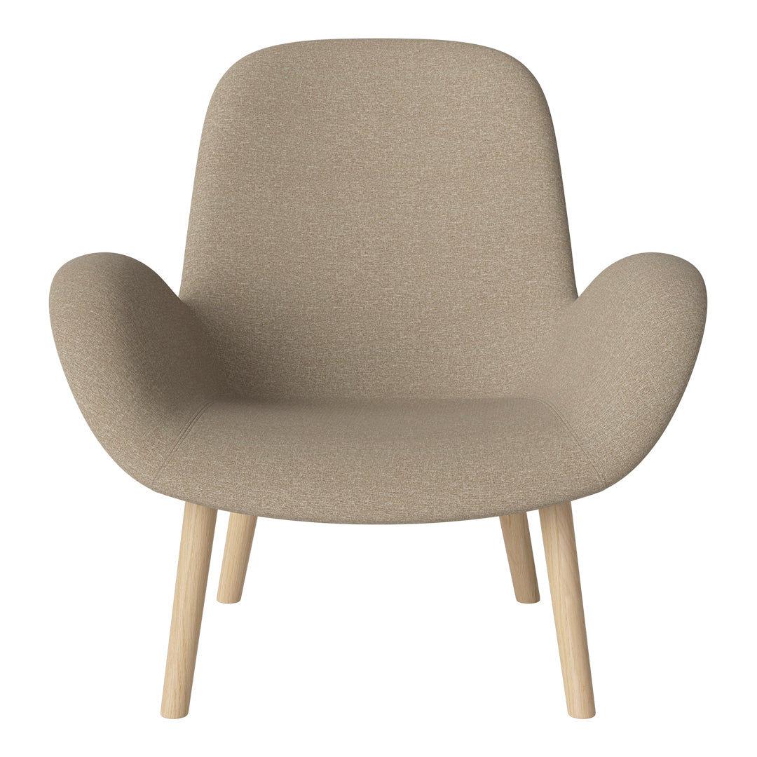 Fauteuil Seed Lounge - Rembourré - Piètement en chêne huilé, pigmenté blanc