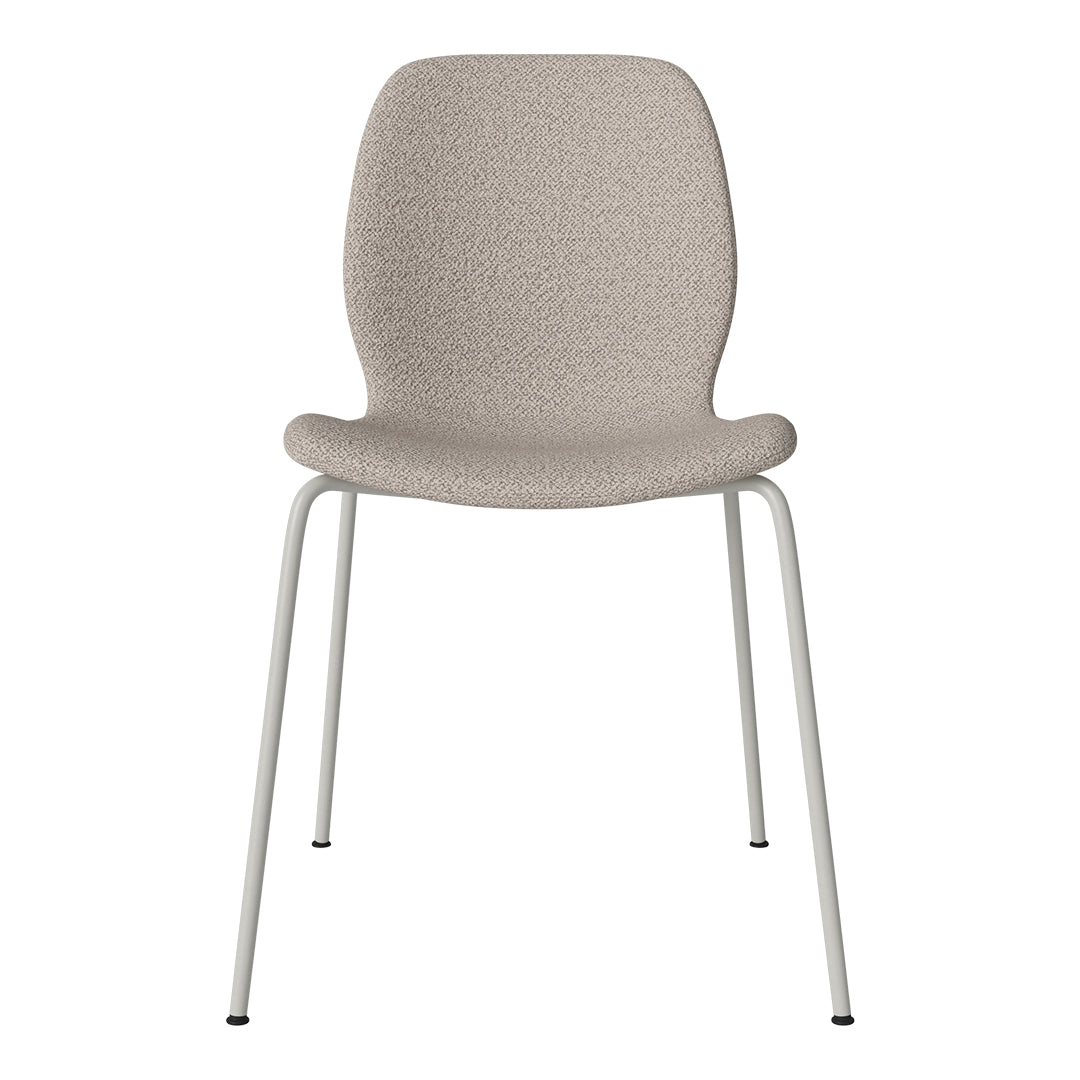 Chaise de salle à manger Seed - Rembourrée - Base en acier, laquée gris