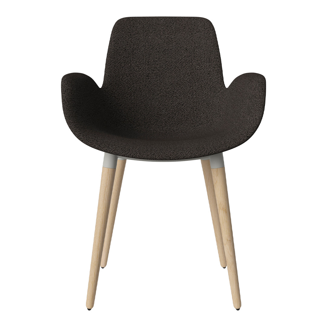 Fauteuil de salle à manger Seed - Rembourré - Piètement en chêne huilé, pigmenté blanc