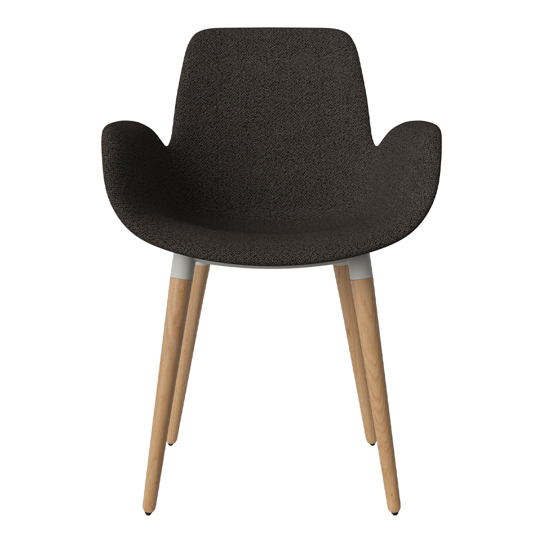 Fauteuil de salle à manger Seed - Rembourré - Piètement en chêne huilé