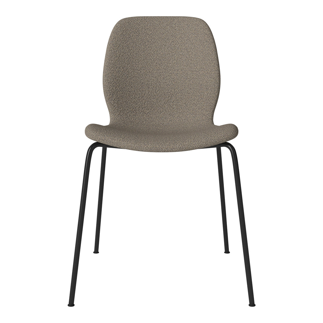 Chaise de salle à manger Seed - Rembourrée - Base en acier, laquée noire