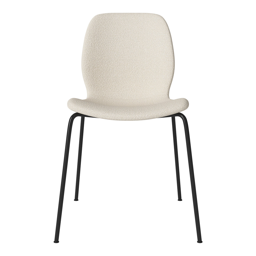 Chaise de salle à manger Seed - Rembourrée - Base en acier, laquée noire