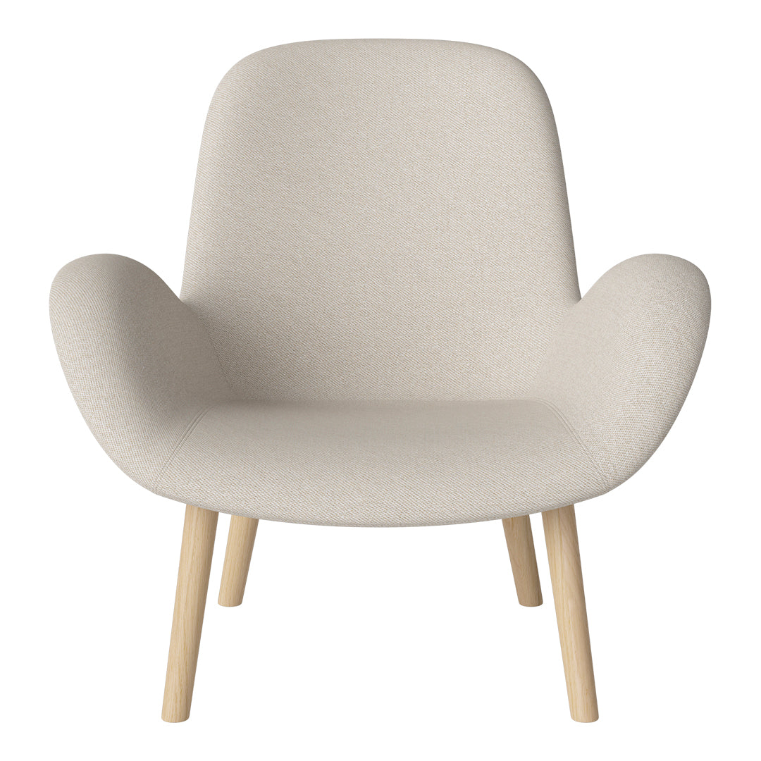 Fauteuil Seed Lounge - Rembourré - Piètement en chêne huilé, pigmenté blanc
