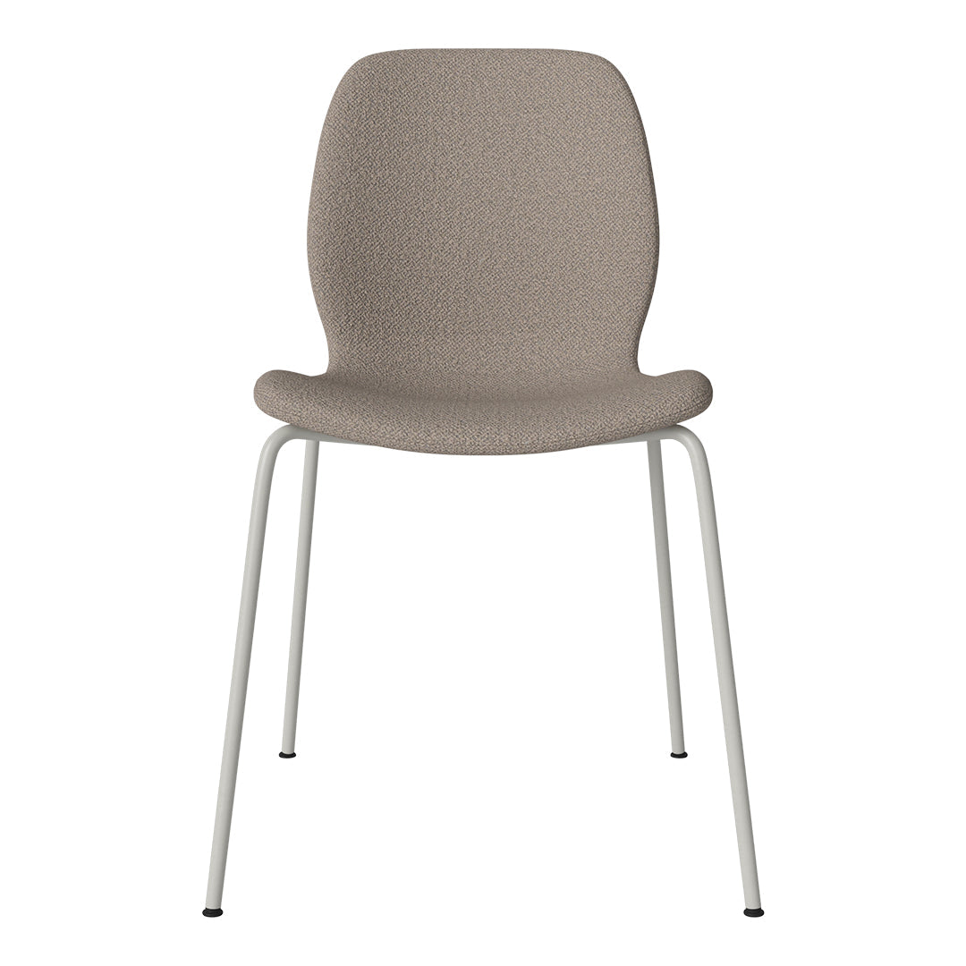 Chaise de salle à manger Seed - Rembourrée - Base en acier, laquée gris
