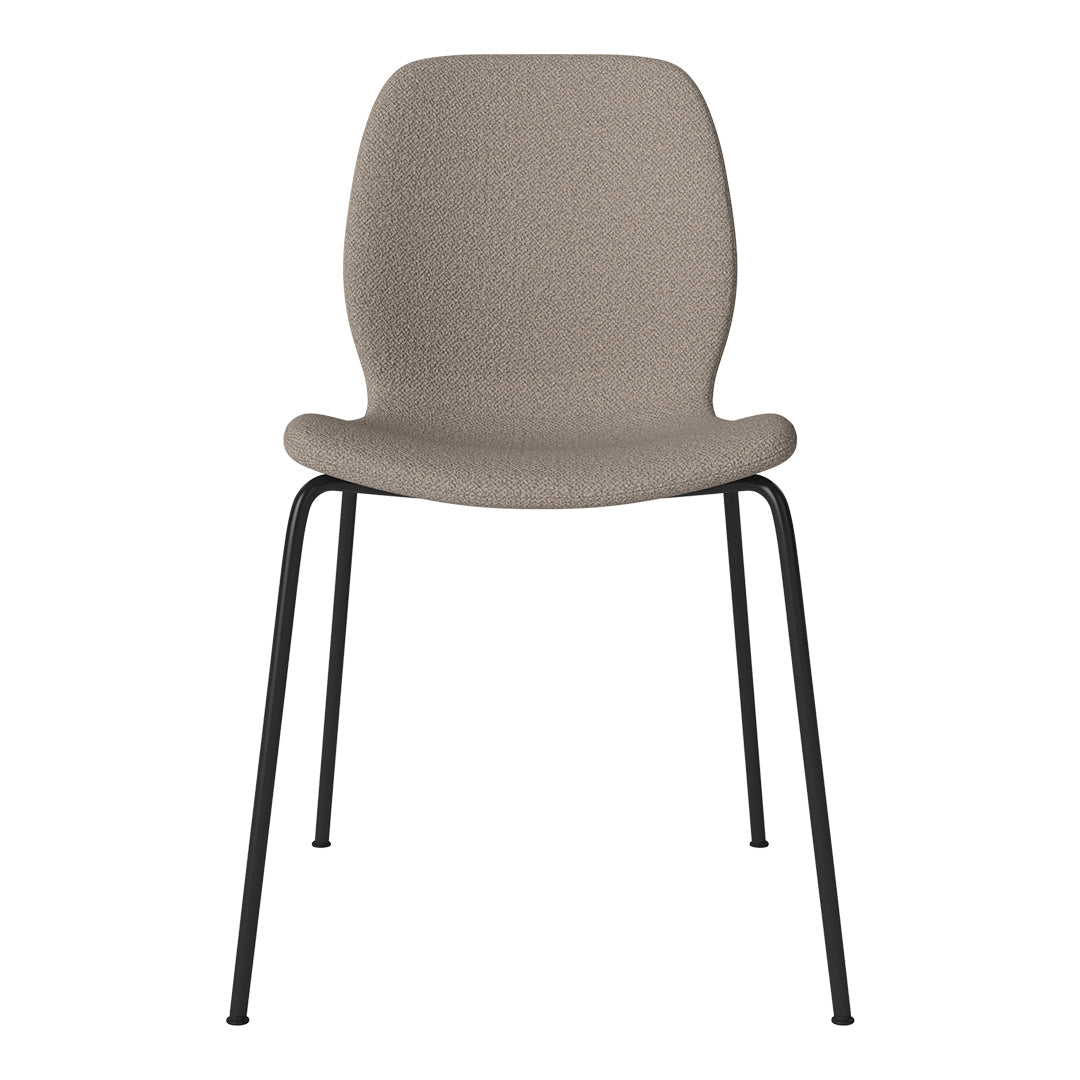 Chaise de salle à manger Seed - Rembourrée - Base en acier, laquée noire