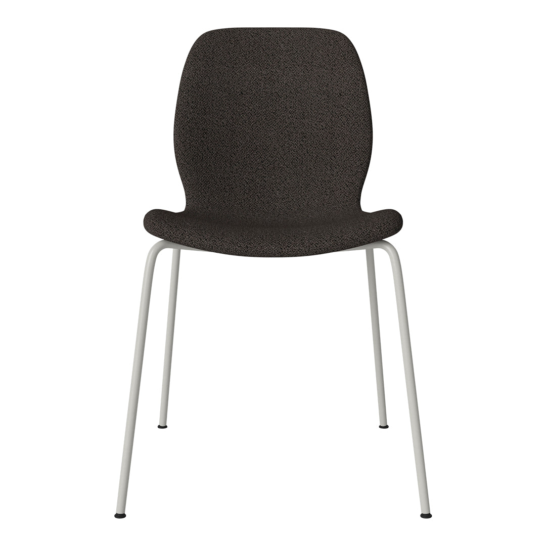Chaise de salle à manger Seed - Rembourrée - Base en acier, laquée gris